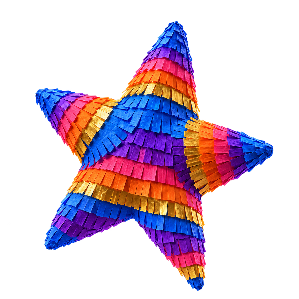 A colorful 3D star piñata
